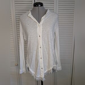 SKIN Long Sleeve Buttoned Lightweight Cotton, Linen & Silk Shirt/Tunic, 0 NWT